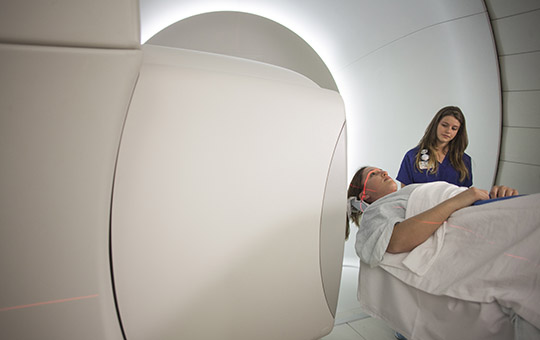 Northwestern Medicine Proton Center patient receiving proton beam scanning.